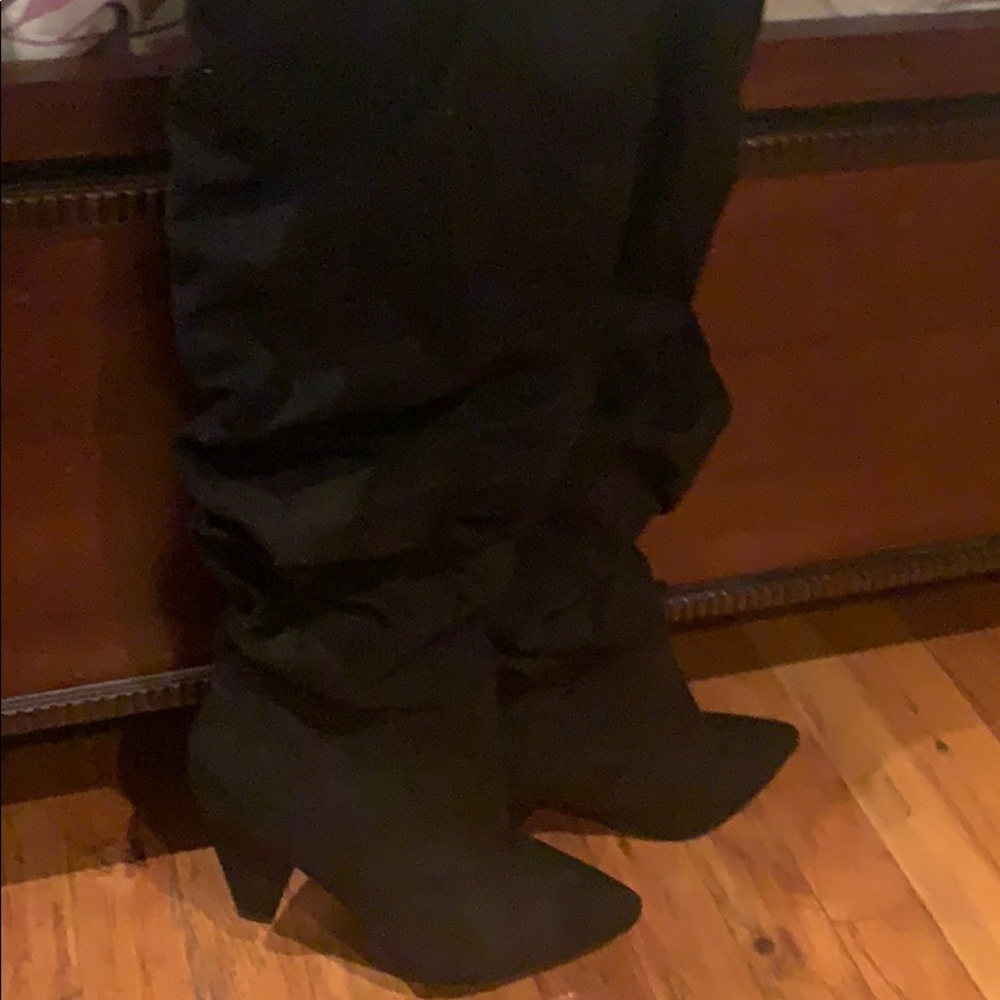 Black suede boots